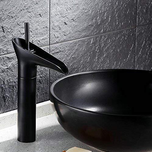 Antique Waterfall Design Joystick Basin Mixer (Black)